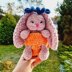 Crochet bunny baby in a backpack, Amigurumi rabbit pattern Toy