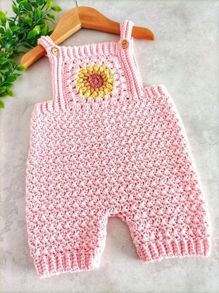 Sunflower overalls for baby 2024 girl