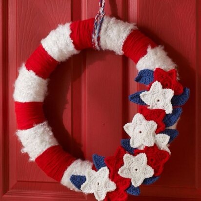 Stars & Stripes Wreath in Red Heart Light & Lofty - LW3644