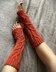 Lacy Red Yoga Socks