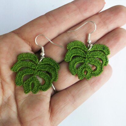 Monstera earrings