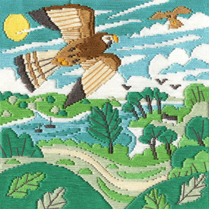 Bothy Threads Kestrels by Matt Johnson Silken Long Stitch Kit - 16 x 16cm