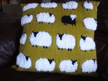 Flock of sheep cushion