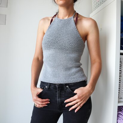 Beginner Knit Halter Top