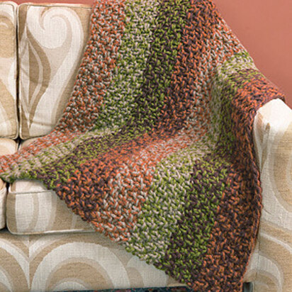 Spiced Knit Afghan in Lion Brand Wool-Ease Thick & Quick - L0275AD