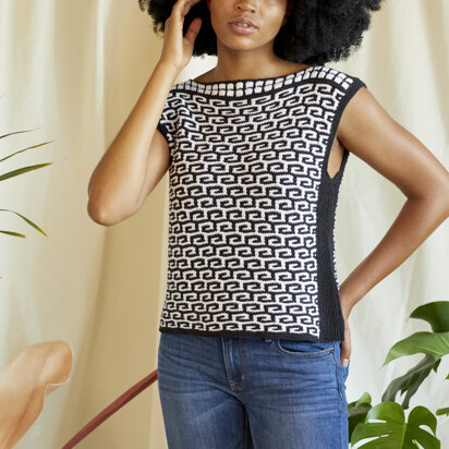 Women's Top Areca in Universal Yarn Bamboo Pop - Downloadable PDF