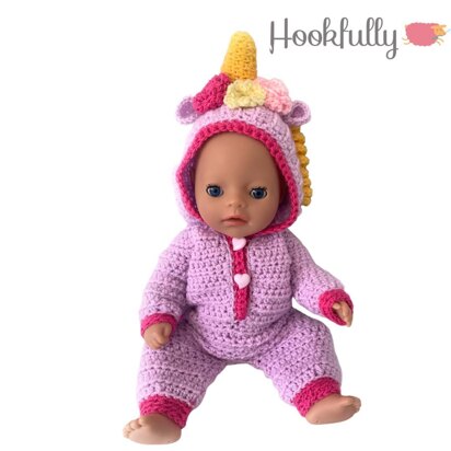 Unicorn baby dolls onesie