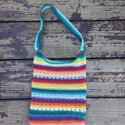 Textured and Striped Market Bag
