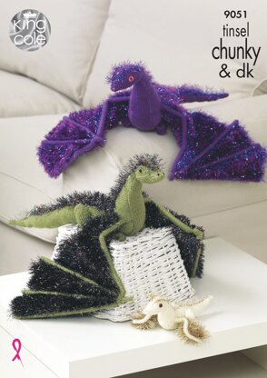 Dragons in King Cole Tinsel Chunky & Pricewise DK - 9051 - Downloadable PDF