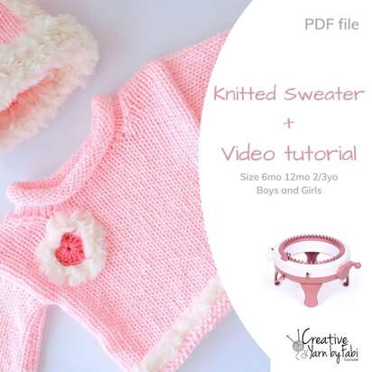 Sentro knitting machine baby sweater - knitting pattern