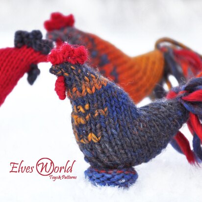 Rooster knitted toy