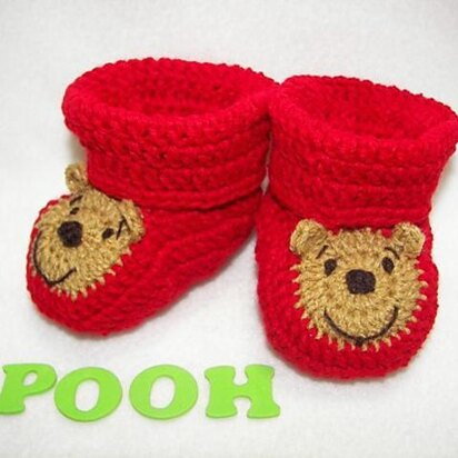 Pooh Baby Booties