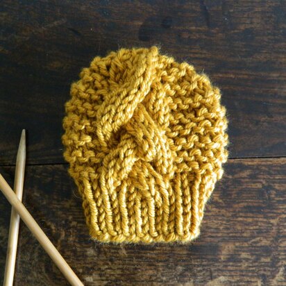 Super Chunky Cable Garter Stitch Hat