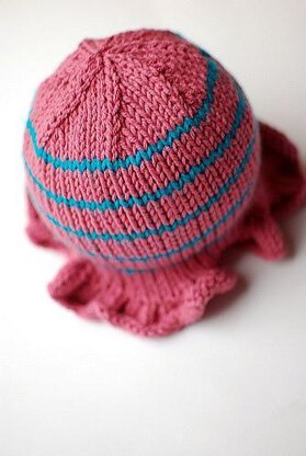 Ruffled Striped Hat