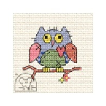 Mouseloft Stitchlets - Patchwork Owl Cross Stitch Kit - 64mm