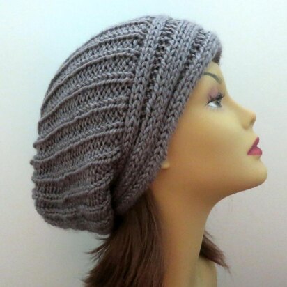 The Yvette Slouch Hat with Perpendicular Lines