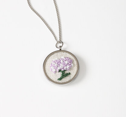 DMC Round Pendant with Coton Perlé Embroidery Kit - 3cm