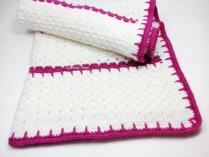 Plum block baby blanket