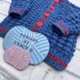 Blainn baby cardigan, hat, booties & Mitts knitting pattern Newborn 16 inch Cgest