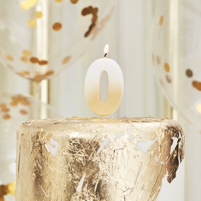 Ginger Ray - Gold Ombre Number Candle - 0-7