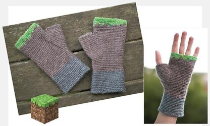 Minecraft-inspired dirt block kids' mitts