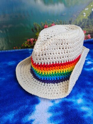 Rainbow Fedora Sun Hat