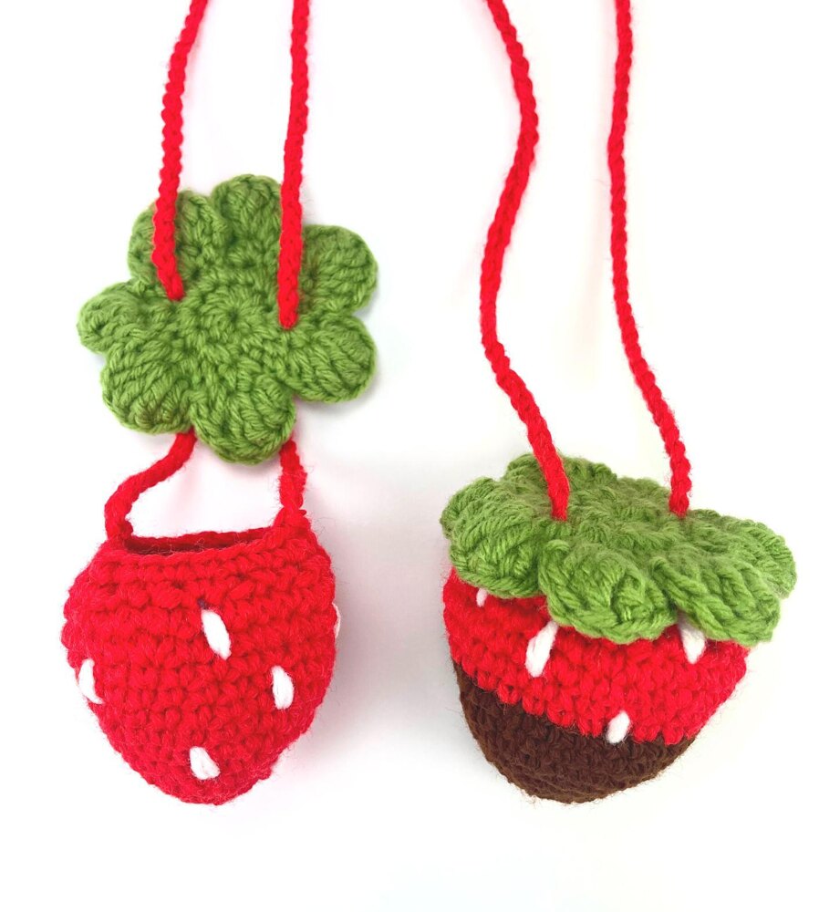 Strawberry Bag Crochet PATTERN ONLY Cell Phone Bag Crochet 