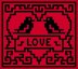 Vintage Heart Tattoo overlay mosaic square