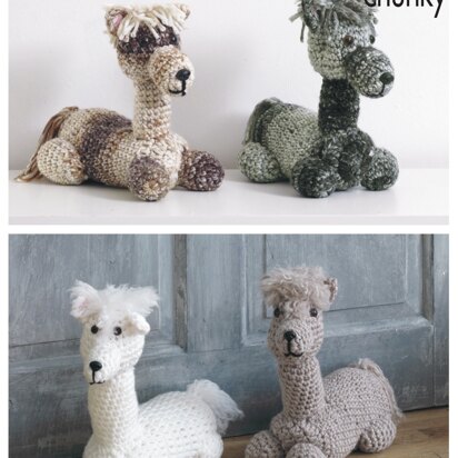 Andre The Alpaca, Stuffed Toy/ Doorstop in King Cole Big Value Super Chunky - 9081pdf - Downloadable PDF