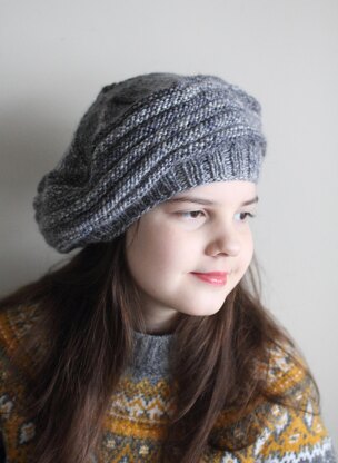 Ava Beret for Aran yarn