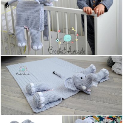 Cuddle and Play Elephant Baby Blanket Crochet Pattern