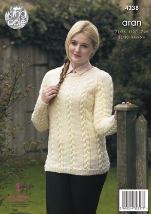 Cardigan & Sweater in King Cole Fashion Aran - 4238 - Downloadable PDF