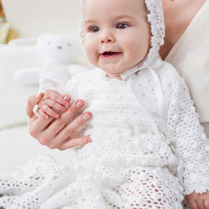 Christening Gown and Bonnet in Schachenmayr Suavel - S9080 - Downloadable PDF