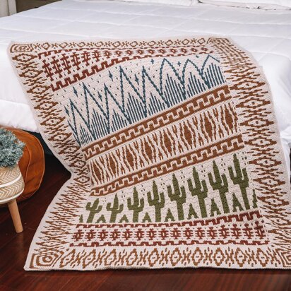 Desert Cactus Mosaic Blanket