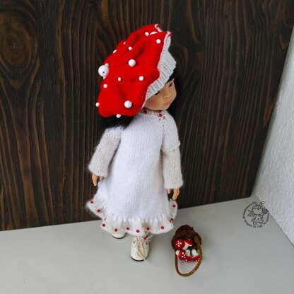 Fly Agarics outfit for 13" dolls