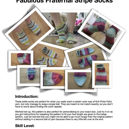Fabulous Fraternal Stripe Socks - knitting pattern