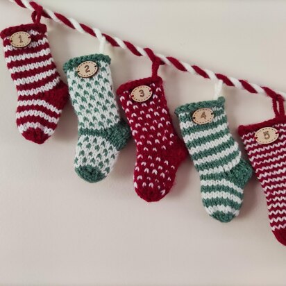 Christmas Stocking Advent Calendar Garland