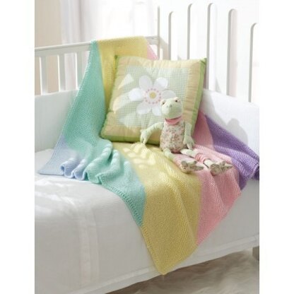 Diagonal Stripe Baby Blanket in Bernat Satin