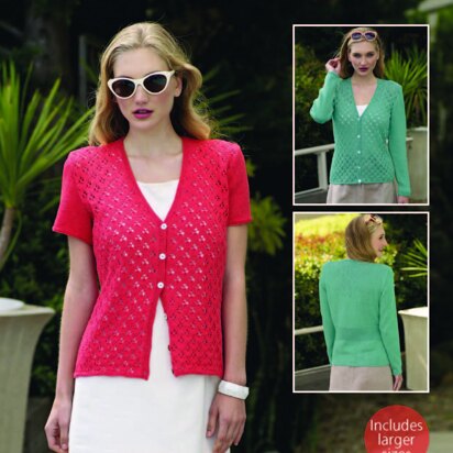 Short and Long Sleeved Cardigans in Sirdar Cotton 4 Ply - 7911 - Leaflet