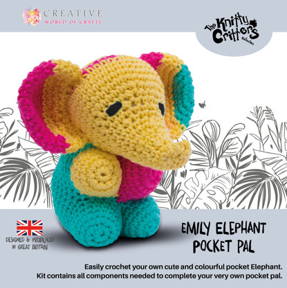 Creative World of Crafts Knitty Critter Pocket Pal - Emily Elephant