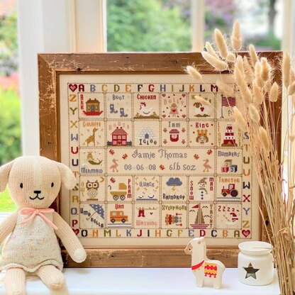 Historical Sampler Company A is for Ark Birth Sampler Cross Stitch Kit -  38cm x 32cm