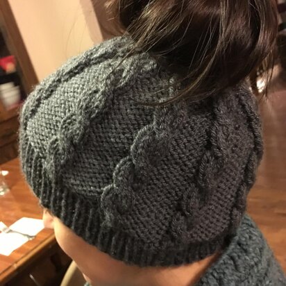 Lori's Ponytail Cable Hat
