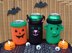 PDF Spooky DK Halloween knitting pattern Can Sleeve Koozie/Cosy Gift NOVELTY Treat Cup.  Pumpkin/Frankenstein/Witch's Cat