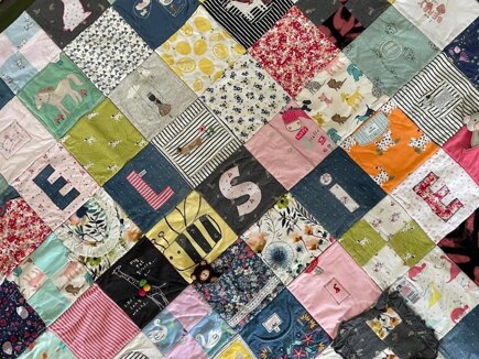 Elsie’s baby clothes memory quilt #3