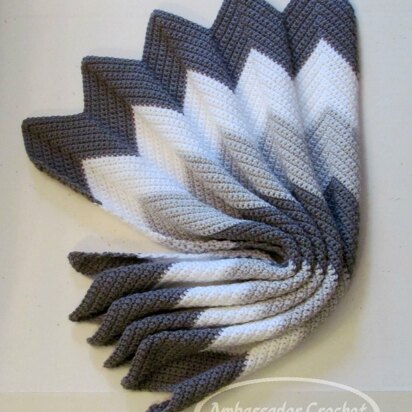 Waves of Grayce Chevron Baby Blanket