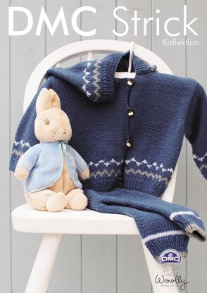 Baby Boy's Hooded Cardign & Trouser Set in DMC Woolly - 15198L/2