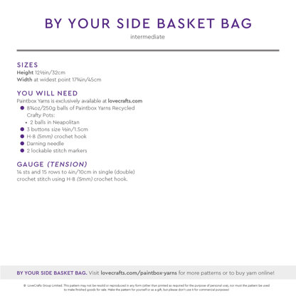 Paintbox Yarns By Your Side Basket Bag PDF (Free)