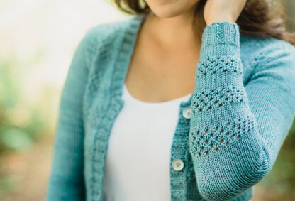 Whisper Lace-Striped Cardigan in SweetGeorgia Superwash DK - Downloadable PDF