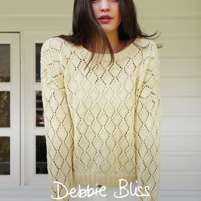 "Hannah Jumper" - Jumper Knitting Pattern For Women in Debbie Bliss Cotton Denim DK - DBS042