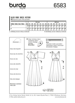 Burda Style Dress B6583 - Paper Pattern, Size 8-20